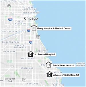 Chicago Hospitals-Map