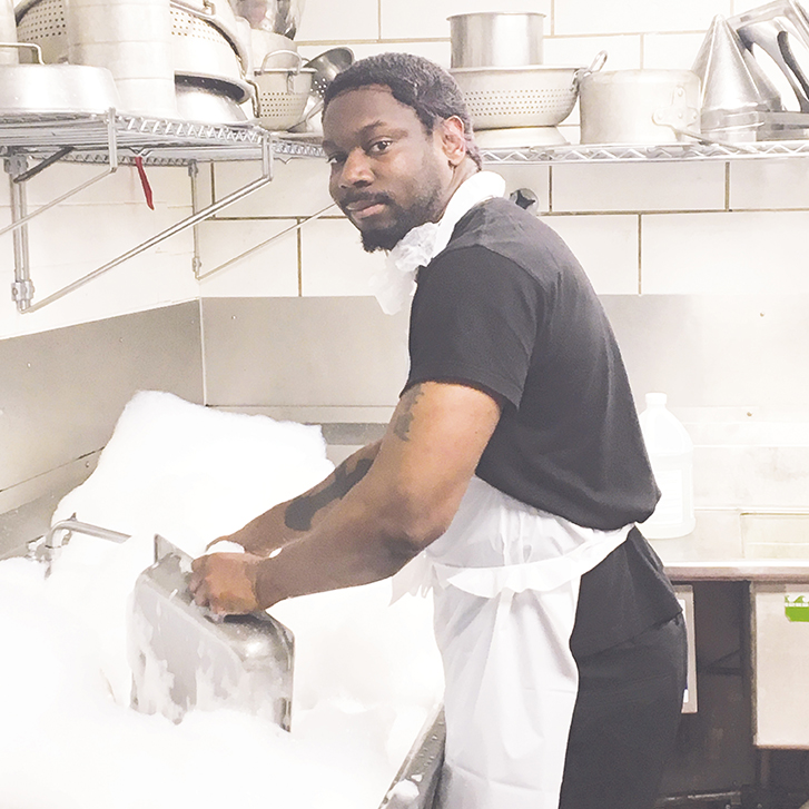 Mike Reid, a food technician at Mercy St. Louis.