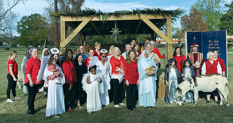 The gospel choir has performed at Our Lady of the Lake Regional Medical Center